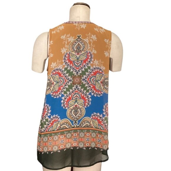 Daniel Rain Tunic Floral Sleeveless Top Sz M #74M - Picture 4 of 8